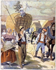 Az utolsó búzakocsi a Beauce-ban, 1910 körül (illusztráció) alkotó: Unbekannter Künstler