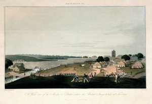 Az Île de France (Mauritius), a pondre-i malom nyugati nézete, ahol a brit hadsereg 1810. november 30-án állomásozott. Színes metszet alkotó: Unbekannter Künstler