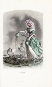 A mákdíjas ópiumgubót szór a koleopterekre és a sáskák drogjára - Eau forte Charles Geoffroy (1819-1882), Jean Ignace Isidore Gerard dit J.J.Granville (1803-1847) illusztrációja alapján, a Les fleurs animees című könyvhöz. alkotó: Unbekannter Künstler