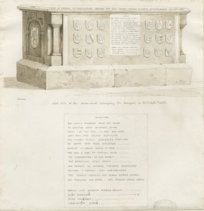 Sír a Biddulph templomban - "William Bowyer": szépia rajz, 1837 alkotó: Unbekannt