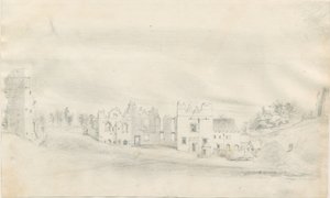 Tutbury kastély: ceruzarajz, nd [?XIX. század] alkotó: Unbekannt