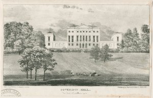 Uttoxeter – Doveridge Hall: litográfia, nd [c 1839] alkotó: Unbekannt