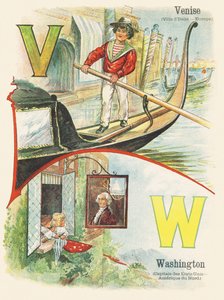 V W: Velence, Washington – Két világ ABC-je. Emile Guerin, kiadó, Párizs, 1900 körül. Méretek: 27,5 x 21,5 cm alkotó: Unbekannt
