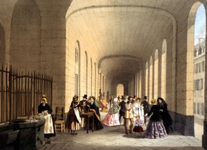 Vichy gyógyfürdő, metszet, Franciaország, 1860 körül alkotó: Unbekannter Künstler