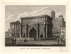Kilátás a Septimius Severus boltívre, Arco di Settimio Severo, Róma alkotó: Unbekannt