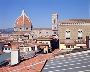 Kilátás a katedrálisra, a Campanile-ra és az Orsanmichele-re (fotó) alkotó: Unbekannt