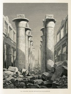 Kilátás a Nagy Hypostyle Hallra, Karnak, Egyiptom Illusztráció Egyiptom atlaszából alkotó: Unbekannter Künstler
