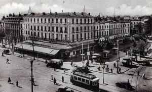 A Jean Jaures kereszteződés látképe Toulouse-ban, Haute Garonne - képeslap 1910 ca Magángyűjtemény alkotó: Unbekannter Künstler