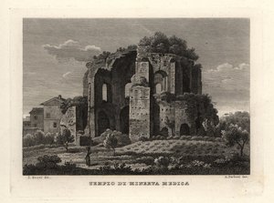 Kilátás a Minerva Medica-templomra, a Tempio di Minerva Medica-ra vagy a római nymphaeumra alkotó: Unbekannt