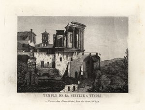 Kilátás a Sybil-templomra vagy a Vesta-templomra Tivoliban alkotó: Unbekannt