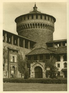 Kilátás a Castello Sforzesco (a Sforza család kastélya) udvarára Milánóban alkotó: Unbekannt