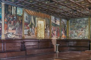 Kilátás a Szent Antal-bazilika (Szent-bazilika), a Szent Iskola, Padova, Olaszország keleti falára és déli részének egy részére (fotó) alkotó: Unbekannter Künstler