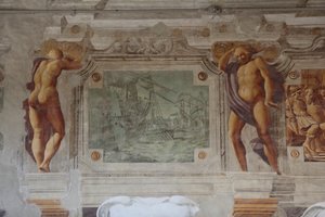 Sisto Badalocchio Rosa freskóinak megtekintése, Bentivoglio palota, Gualtieri, Emilia Romagna, Olaszország (fotó) alkotó: Unbekannter Künstler