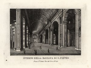 Kilátás a Szent Péter-bazilika belsejére, a Basilica Sancti Petri, Róma alkotó: Unbekannt