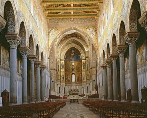 Kilátás a szicíliai Monreale-székesegyház hajójára (fotó) alkotó: Unbekannt