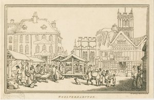 Wolverhampton – Market Place: rézkarc, nd [c 1799] alkotó: Unbekannt