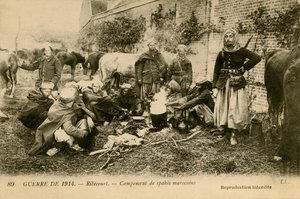 1. világháború: A marokkói szpáhiak táborozása alkotó: Unbekannter Künstler