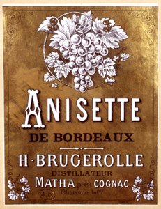 Anisette de Bordeaux üvegcímkéje, 19. század vége alkotó: Unbekannter Künstler