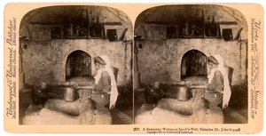 Egy szamaritánus nő a Jacobs Wellben, Palesztinában, 1900. alkotó: Underwood and Underwood