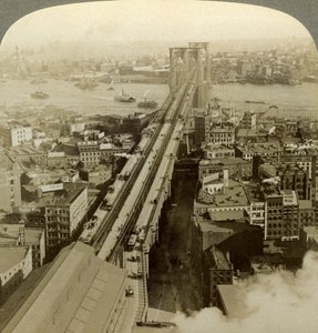 Brooklyn Bridge, New York, USA. alkotó: Underwood and Underwood