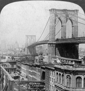 Brooklyn Bridge, New York, USA, 1901. alkotó: Underwood and Underwood