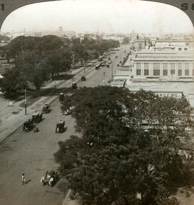 Chowringhee Road, Calcutta, India, 1900-as évek. alkotó: Underwood and Underwood