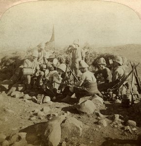 Gordon Highland jeladók a Signal Hillen, Euslin, Dél-Afrika, búr háború, 1899-1902. alkotó: Underwood and Underwood