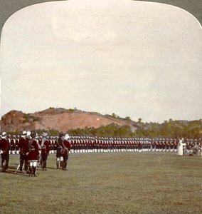 A színek fogadása a téren belül, India, 1900-as évek. alkotó: Underwood and Underwood