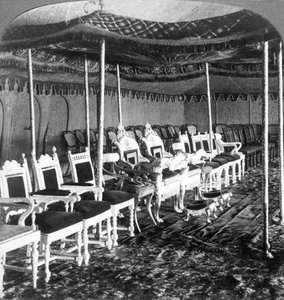 Az arany lombkorona a kasmíri maharadzsa Durbar sátrában, Delhi, India, 1903. alkotó: Underwood and Underwood