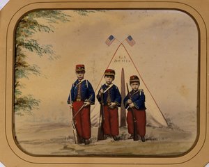 Három fiú Zouave jelmezben alkotó: Unidentified