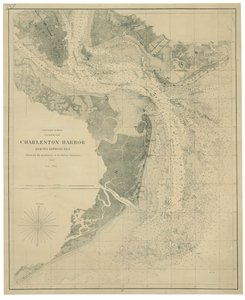 Charleston kikötője és megközelítései a lázadó ütegek pozícióival LOC lva0000206