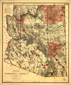Arizona területe. alkotó: United States. General Land Office