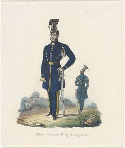 Belga zsinór, 1830 A belga Lancer 2. ezred tisztje (cím a tárgyon) alkotó: Unknown
