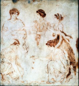 Kockajátékosok, Herculaneum, Kr. u. 1. század (enkausztikus festék márványra) alkotó: Unknown