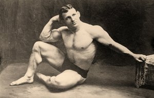 Johann Lem nehézsúlyú birkózó portréja, 1910 körül