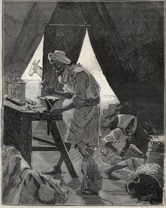 Egy kabil ékszerész Algériában a XIX. Metszet 1885-ből Adolphe BITARD „Les arts et metiers illustres” című könyvében. alkotó: Unknown artist