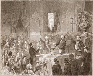 Egy Maconnic Bapteme a Fraternelle Amitive páholyában 1861-ben. alkotó: Unknown artist