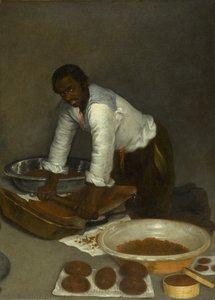 Egy férfi, aki csokit kapar, 1680-1780 körül (olaj, vászon) alkotó: Unknown artist