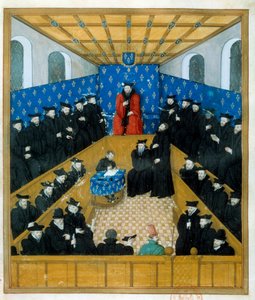 Egy bíróság a 15. században. Miniatűr. Paris, B N alkotó: Unknown artist