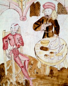 Egy pácienst látogató orvos (miniatűr alkotó: Unknown artist