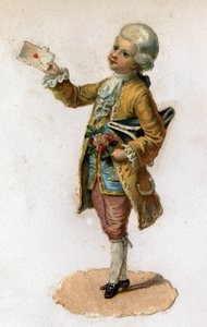 Hírvivő (18. század), aki lepecsételt levelet visz. Kromolitográfia 1890 körül. alkotó: Unknown artist