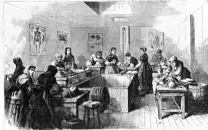 Egy hullaház az Egyesült Államokban 1890-ben. alkotó: Unknown artist
