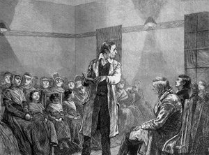 Egy shaker vagy Quaker az Egyesült Államokban szöveget olvas alkotó: Unknown artist