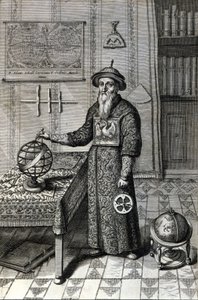Adam Schall, csillagász (1592-1666) mandarin jelmezben a pekini csillagvizsgálóban, „Kínában”, Athanase Kircher (vagy Athanasius Kircheri) alkotó: Unknown artist