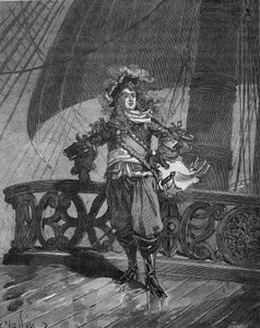 Tourville admirális (Anne Hilarion of Costentin (Cotentin), Tourville grófja (1642-1701). a „Soleil Royal” hajón. 19. századi metszet. Jules Michelet „Histoire de France” című könyvében alkotó: Unknown artist