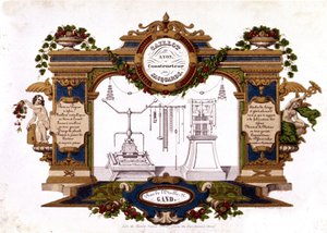 A Jacquard Loom „” Caillot de Lyon” építőjének hirdetése”. 1840. alkotó: Unknown artist