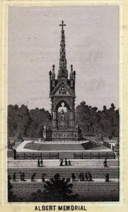 Albert Memorial, London, Anglia. 19. század végi kromolitográfia. alkotó: Unknown artist
