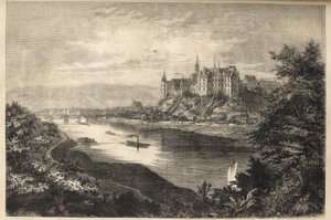 Albrechtsburg kastély - Szászország -Németország - Albrechtsburg vára Szászországban Németországban - metszet - 1866 alkotó: Unknown artist
