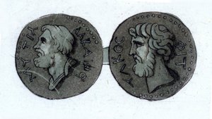 Alcée (v. 630 - v. 580 BC). görög költő. 19. század eleji metszet. alkotó: Unknown artist