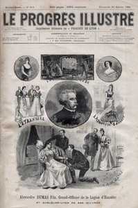 Alexandre Dumas Jr. - a Becsületlégió nagytisztje és néhány munkája - metszet az 1895-ös „Le Progres illustrious”-ba alkotó: Unknown artist